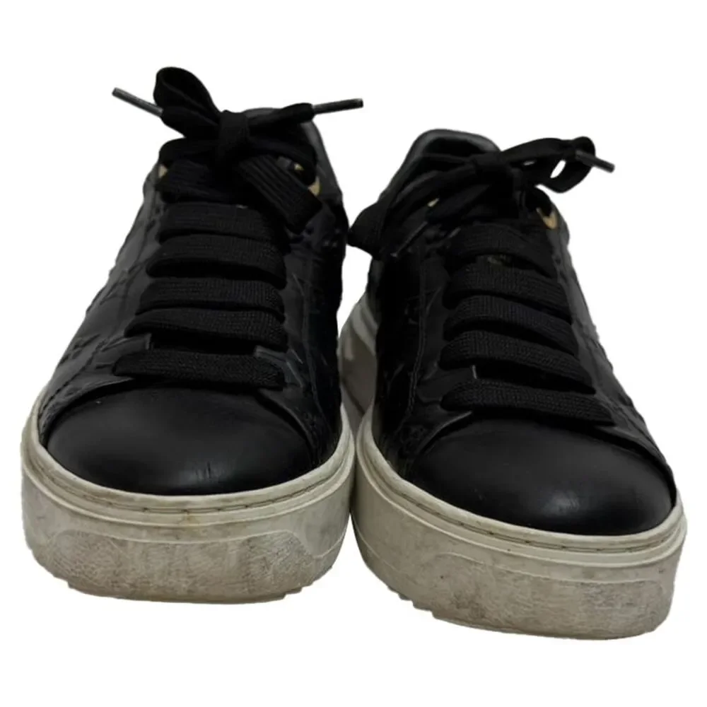 Louis Vuitton Monogram Time Out Sneakers in Black Leather - Picture 2 of 11